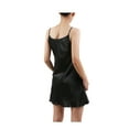 thumbnail image 4 of Vestido de falde tirantes básicos con dobladillo de hode loto de satén de talgrande pamujer Negro XL, 4 of 5