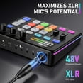 thumbnail image 3 of All-in-One Audio Mixer for Gamers & Streamers, Facmogu G9 Pro Sound Card Interface: XLR/3.5mm Input, Bluetooth 5.0, 48V Phantom Power, Voice Changer, RGB - Not for USB Mic, 3 of 8