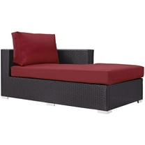 Modway Convene Outdoor Patio Fabric Right Arm Chaise in Espresso Red