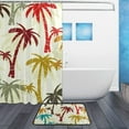 thumbnail image 2 of Dreamtimes Shower Curtain and Rug Set, Silhouettes Tropical Coconut Palm Trees Polyester Waterproof Bath Curtain and Mat for Bathroom with Hooks, 72" x 72", 2 of 6