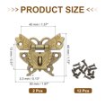 thumbnail image 2 of Uxcell Wooden Box Hasp Latch, Butterfly Vintage Engraved Hasp Latch Hook with Mounting Screws Yellow Bronze 44x50mm, 2 of 7