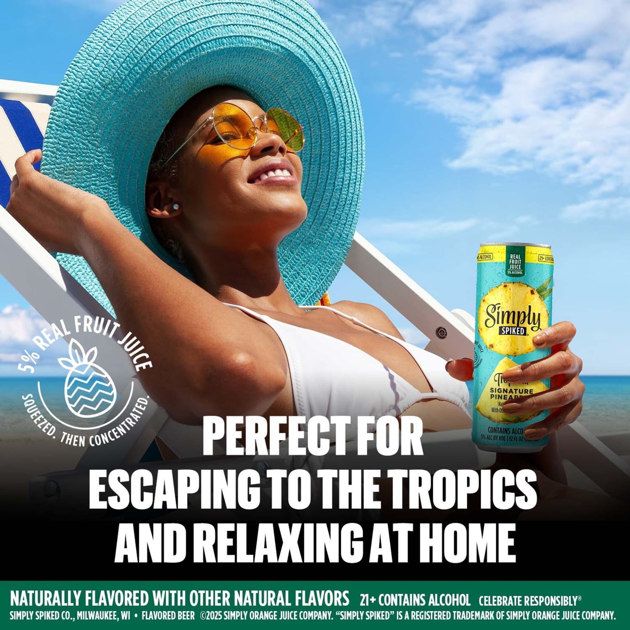 Simply Spiked Tropical Variety pack, 12 pack, 12 fl oz Aluminum Cans, 5% ABV