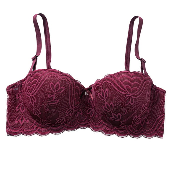 Yuzhih Women's Lace Bra Non Padded with Underwire Bra Full Coverage Plus Size Lace Bralette Everyday Bra
