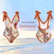 thumbnail image 4 of Traje de baño de una pieza para mujer Bikini de playa sexy con lazo de gasa con estampado floral (L) Sywqhk Para Estrenar, 4 of 8