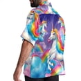 thumbnail image 3 of Robot Unicorn Attack Men's Short Sleeve Beach Shirts, Casual Button Down Poplin Printed Summer Tops - Unisex, 3 of 6