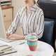 thumbnail image 4 of Organizadores y almacenamiento de armarios, Organización y almacenamiento, Contenedores de almacenamiento, Vaso de avena con tapa Vaso de yogur con cuchara para llevar Vaso doble de desayuno para uso, 4 of 6
