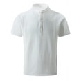 thumbnail image 6 of LEKWK Men Linen Sets Outfits 2 Piece Short Sleeve Henley Loose Fit Tops and Elastic Waist Wide Leg Pants Lightweight Solid Summer Beach Vacation Casual Wear, 6 of 6