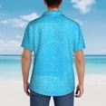 thumbnail image 6 of Daiia Sky Blue Glitter Hawaiian Shirt for Men Gentle Cotton Regular Short Sleeve Casual-X-Large, 6 of 9