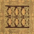 thumbnail image 1 of Ahgly Company Indoor Square Abstract Brown Modern Area Rugs, 7' Square, 1 of 4