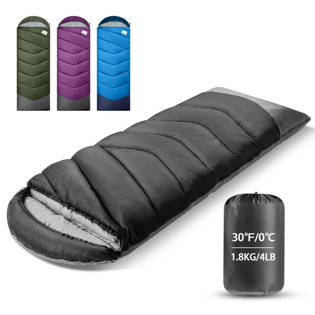 Sacos de dormir para clima frío para adultos 30 ℉ - Saco de dormir portátil, impermeable, liviano de 4 lb para niños altos, niñas y niños con saco de compresión, para acampar, caminar, viajar, al aire