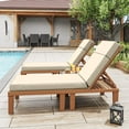 thumbnail image 6 of Kimunuk Outdoor Chaise Lounge Cushions set of 2, 72" x 21" x 4" Waterproof Pool Beach Recliner Replacement Cushions with Ties, Cream, 6 of 7