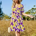thumbnail image 2 of Purple and Yellow Team Spirit Hearts Sleeveless Dress evening dress woman, 2 of 6
