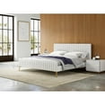 thumbnail image 5 of Omax Decor Julia Upholstered Modern Fabric King Platform Bed in White Boucle, 5 of 8