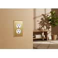 thumbnail image 5 of Rio Salto Metal Gold Outlet Cover or Light Switch Cover Wall Plate, Corrosion Resistant Single Duplex Receptacle Wallplate Covers 1 Gang Standard Size, Genuine Brushed Brass 4.50" x 2.76" 5-Pack, 5 of 14