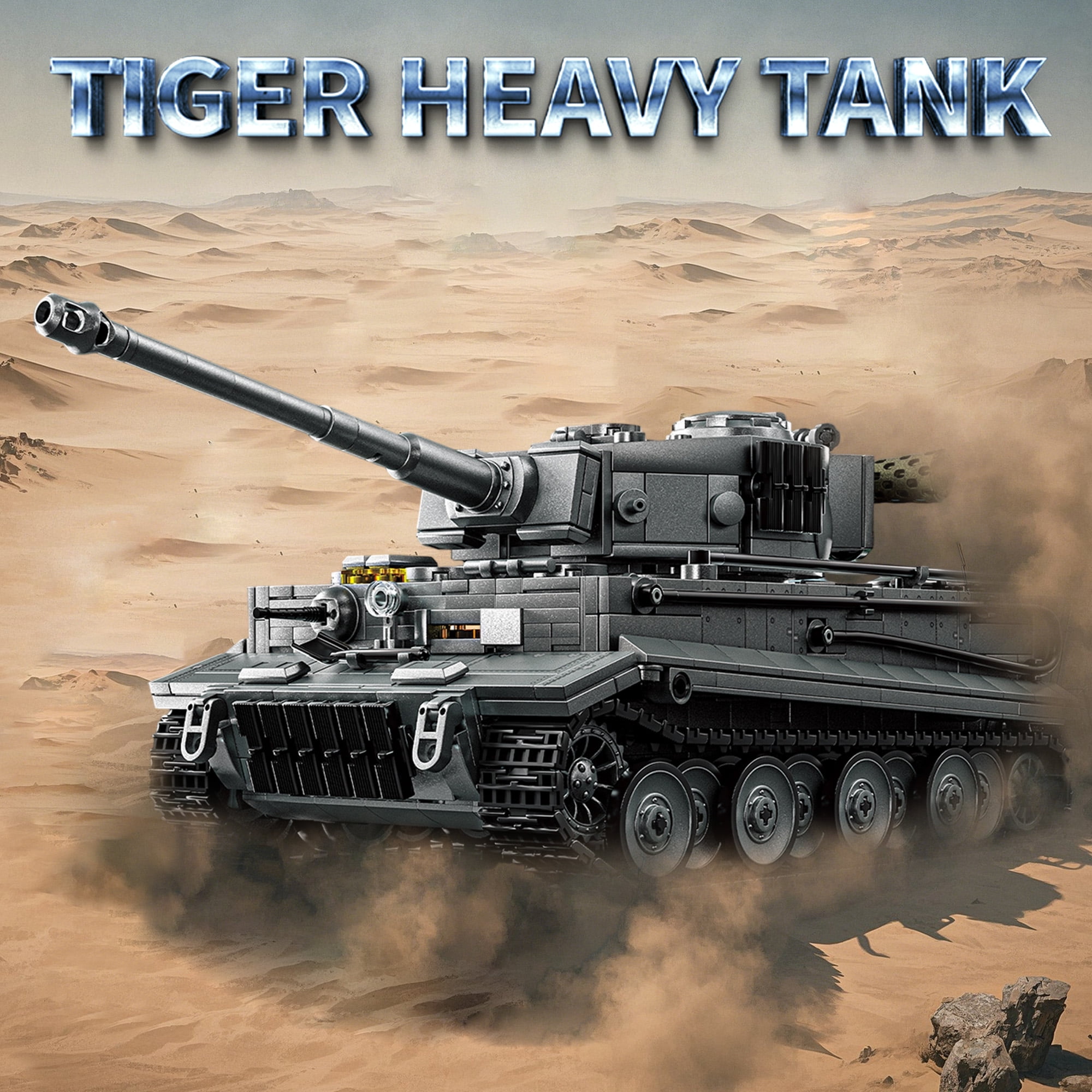 GZBrick Tiger Heavy Tank Building Sets WW2 Military Toy for Adults Boy Compatible with Lego 1668PCS