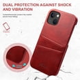 thumbnail image 6 of SaniMore Case for iPhone 15 Plus 6.7" 2023, Card Slots [Up to 2] Wear-resistant PU Leather Skin Shockproof PC Backplane Anti-fall Slim Lightweight Shell for iPhone 15 Plus, Red, 6 of 8