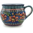 thumbnail image 3 of Polish Pottery 11 oz Bubble Mug (Poppies Theme) Signature UNIKAT Hand Painted in Boleslawiec, Poland + Certificate of Authenticity, 3 of 6