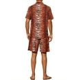 thumbnail image 3 of Camisas impresas de animales INSPIRE CHIC para hombres, conjunto de 2 piezas de manga corta hawaiana, atuendo de verano XL rojo, 3 of 4