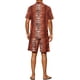 thumbnail image 3 of Camisas impresas de animales INSPIRE CHIC para hombres, conjunto hawaiano de 2 piezas, atuendo de verano L rojo, 3 of 4