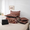 thumbnail image 6 of meiyoeat Western Vintage Damask 7-Piece King Bedding,Retro Print King Bed in a Bag For Men Women,Black Reversible, 6 of 7