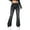 Black, variant on Breezora Vintage Inspired Denim Pants for Women High Waist Flared Jeans Retro Style Stretch Slim Fit Trousers L Size Light Blue