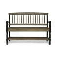 thumbnail image 3 of Noble House Zoriah Rustic Acacia Wood Bench with Shelf, Gray and Black, 3 of 12