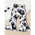 thumbnail image 6 of GXFC Little Girl Fall Outfits Set Clothes 1 2 3 4 5 6T Kids Girl Long Sleeve Shirt Tops Cow Print Flared Pants Headband 3Pcs Casual Autumn Clothing for Children Girl, 6 of 9