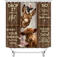 thumbnail image 3 of Western Farmhouse Shower Curtain Sets 4-Piece Waterproof Polyester 72x72 Inch, Teal Floral & Cattle Design with Non-Slip Bath Mat, Rustic Bathroom Decor Includes 12 Hooks, 3 of 7