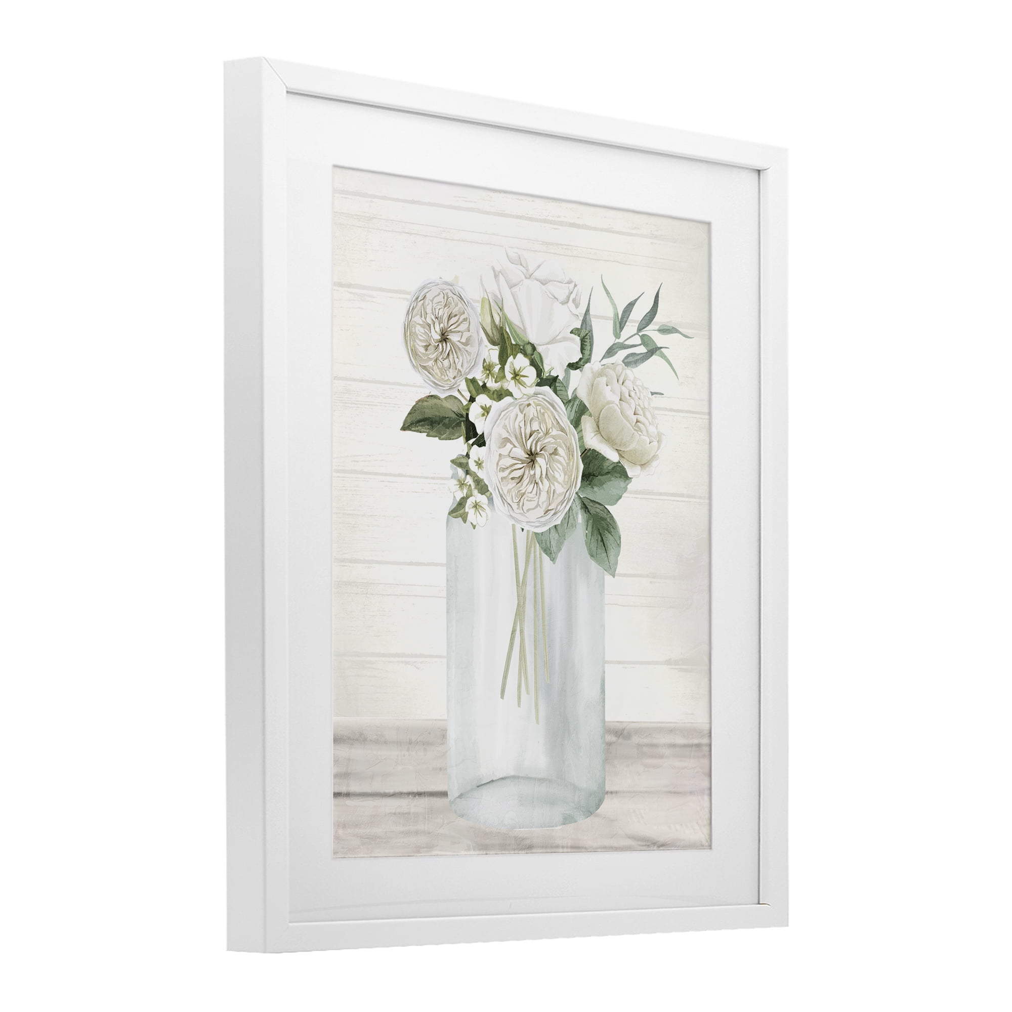 Stupell Industries Elegant Patience Bouquet White Framed Print Under Glass, design by Kim Allen