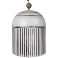 thumbnail image 2 of Benzara BM262275 Bell with Ceramic Frame & Debossed Stripes Design, White, 2 of 5
