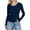 Navy, variant on gbyLJF Women's Long Sleeve T-shirts Solid Color Round Neck Tight Fit Base Layer Long Sleeve Top Slim Fit Striped Pullover Shirts