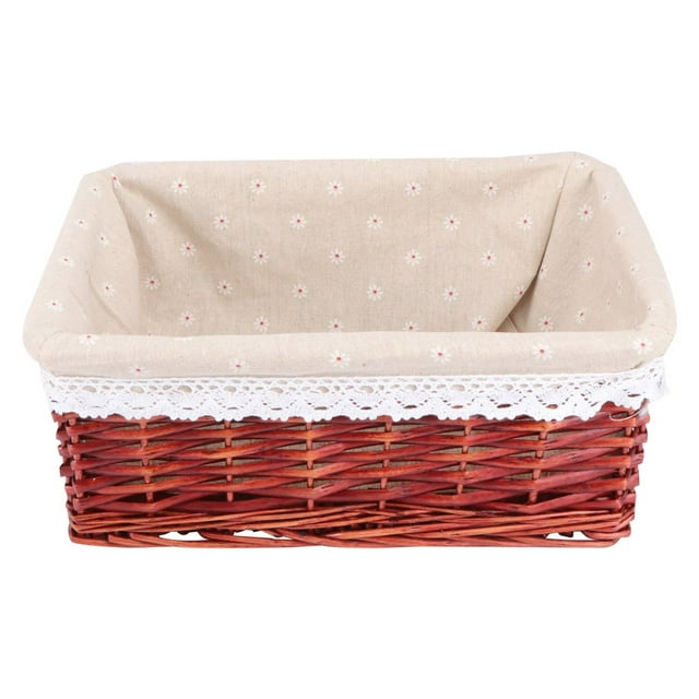 Wicker Basket Kitchen Sorting Basket Washing Clothes Storage Basket for Storage Use Daisy Style 40*30*16cm (Brown)