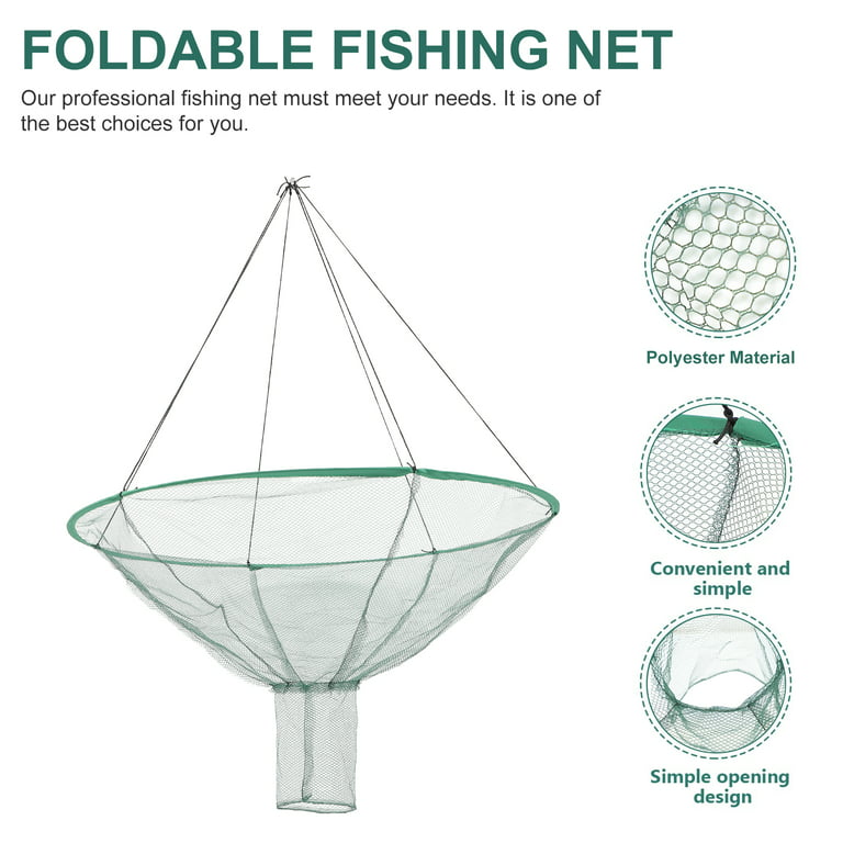 1pc Foldable Fishing Net Hand Net Crab Fishing Net Fish Bait Trap Random  Style 