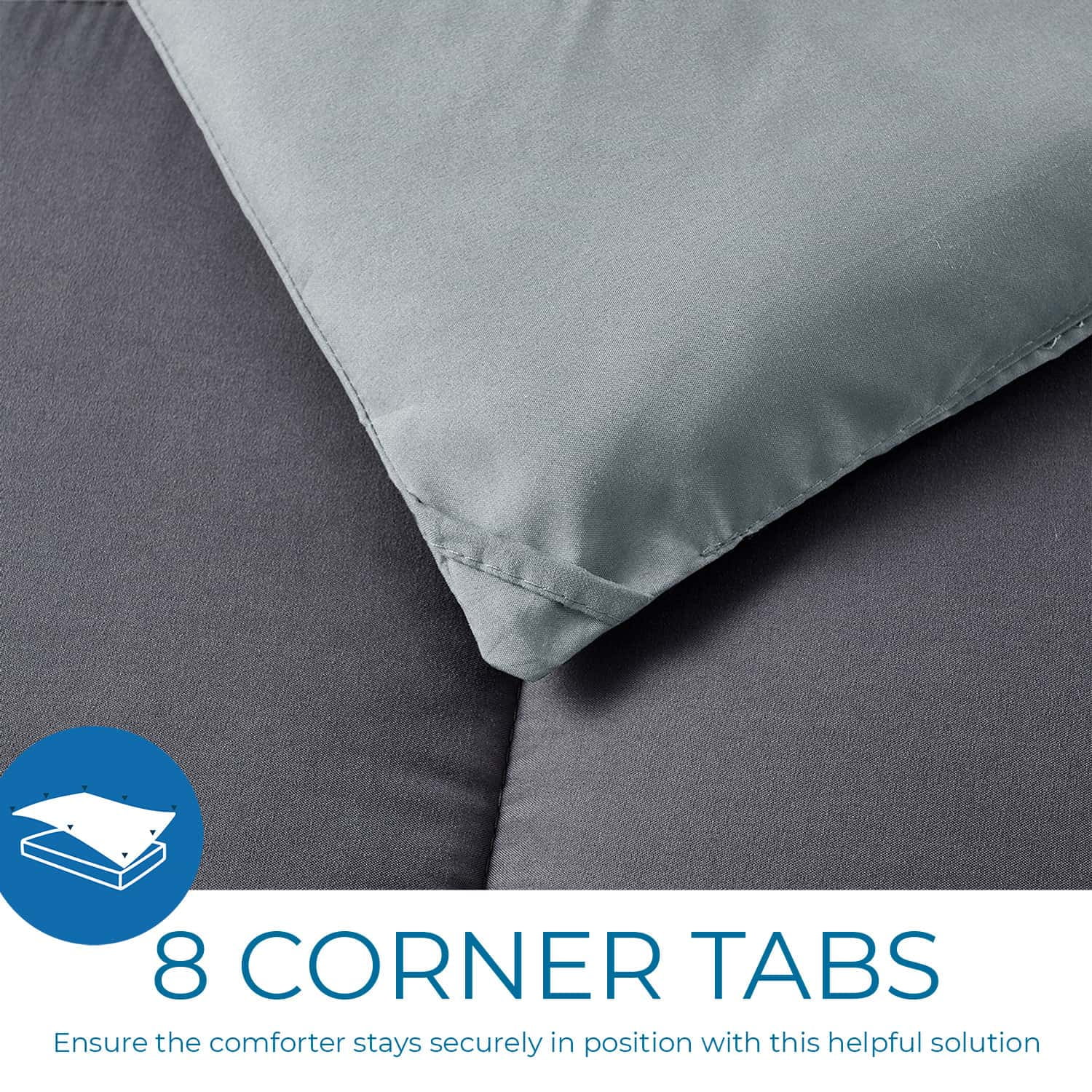 LammaLoe Twin Comforter, Quilted Down Alternative Comforter, All Season Duvet Insert with Gray/Light gray