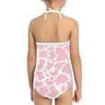 thumbnail image 5 of FOR U DESIGNS Lightweight Halter Bathing Suits for Girls 1-2 Years Old Pink Cow Print Kids One Piece Swimsuits Sleeveless Bathing Suit for Beach Swimming, 5 of 6