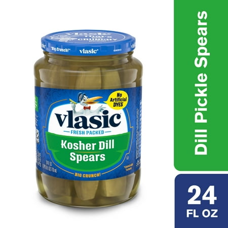 Vlasic Kosher Dill Pickles, Dill Pickle Spears, 24 Oz Jar
