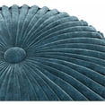thumbnail image 3 of Pemberly Row Pouf Rond Bohème Contemporain en Tissu de Velours Sarcelle, 3 of 6