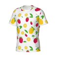 thumbnail image 5 of Vsdgher Strawberry and Lemon Print Men's Dry Fit Mesh Athletic Shirts Moisture Wicking Tennis T-Shirt Tops, 5 of 9