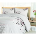 thumbnail image 5 of Ambesonne Floral Duvet Cover Set, Grunge Flower Motif Leaf, 2-Calking, Black Pale Pink Mint, 5 of 7