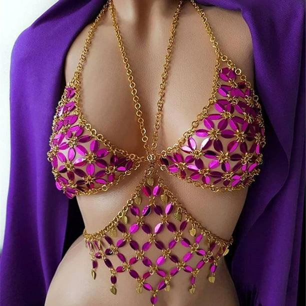 Sequin chain bra sale