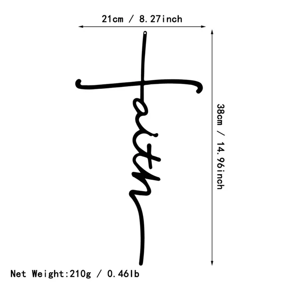 1 Pack/4pcs, English Words Cross Plaque Decoration, Love Faith Hope Family Letter Metal Wall Signs Wall decor metal wall hanging