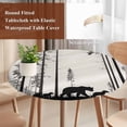 thumbnail image 5 of Abstract Round Fitted Table Cover Animal Bear Family Forest Trees Silhouette Waterproof Table Cloth with Elastic Edge Wipeable Tablecloth for Picnic Camping Party Fits 45"-54" Diameter, 5 of 8