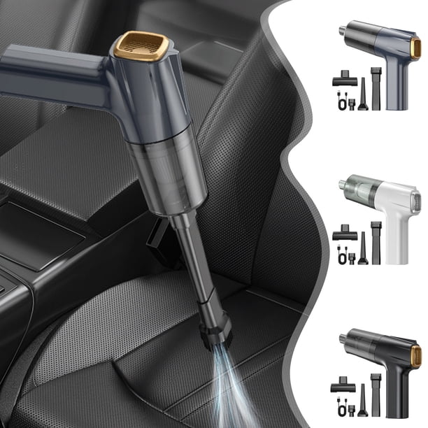 Aspiradora de mano inalámbrica - 5500Pa de fuerte succión, aspiradora 3 en 1 para coche, soplador y bomba manual, recargable USB-C, 20+ minutos de duración, azul oscuro