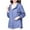 Blue, variant on hoksml Women's Casual Jackets Solid Color Loose Long Sleeve Hooded Lightweight Full Zipper Coats Fashion Pockets Outwear Plus Size Tops L-5XL