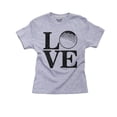 thumbnail image 1 of LOVE - Golf - Stacked LO & VE with Golf Ball Girl's Cotton Youth Grey T-Shirt, 1 of 2