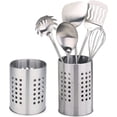 thumbnail image 1 of Rawiri Escurridor de Cubiertos, 2 Piezas Soporte para Utensilios de Cocina de Acero Inoxidable Organizador de Cocina Plata, 1 of 6