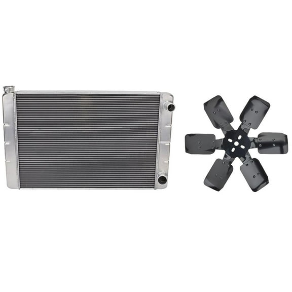 Universal SBC Double Pass Radiator Kit w/Mechanical Fan, 24 Inch