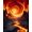 Red Orange Black, Pattern 1, variant on ODIKA Volcano Abstract Vortex Flame Eruption With Colorful Rock Motif for Queen Size Bedroom, Under Bed, Master Suite, Foldable Easy Care