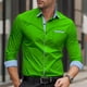thumbnail image 1 of Camisa de solapa estampada de manga larga para hombre, informal, de negocios, con bolsillo, cómoda, de tela, talla grande, nueva, en 9 colores, 1 of 6