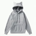 thumbnail image 2 of Towmus Hoodies for Women Cat Print Sweatshirt Oversized Pullover Fall Fleece Womens Tops with Pocket, 2 of 4
